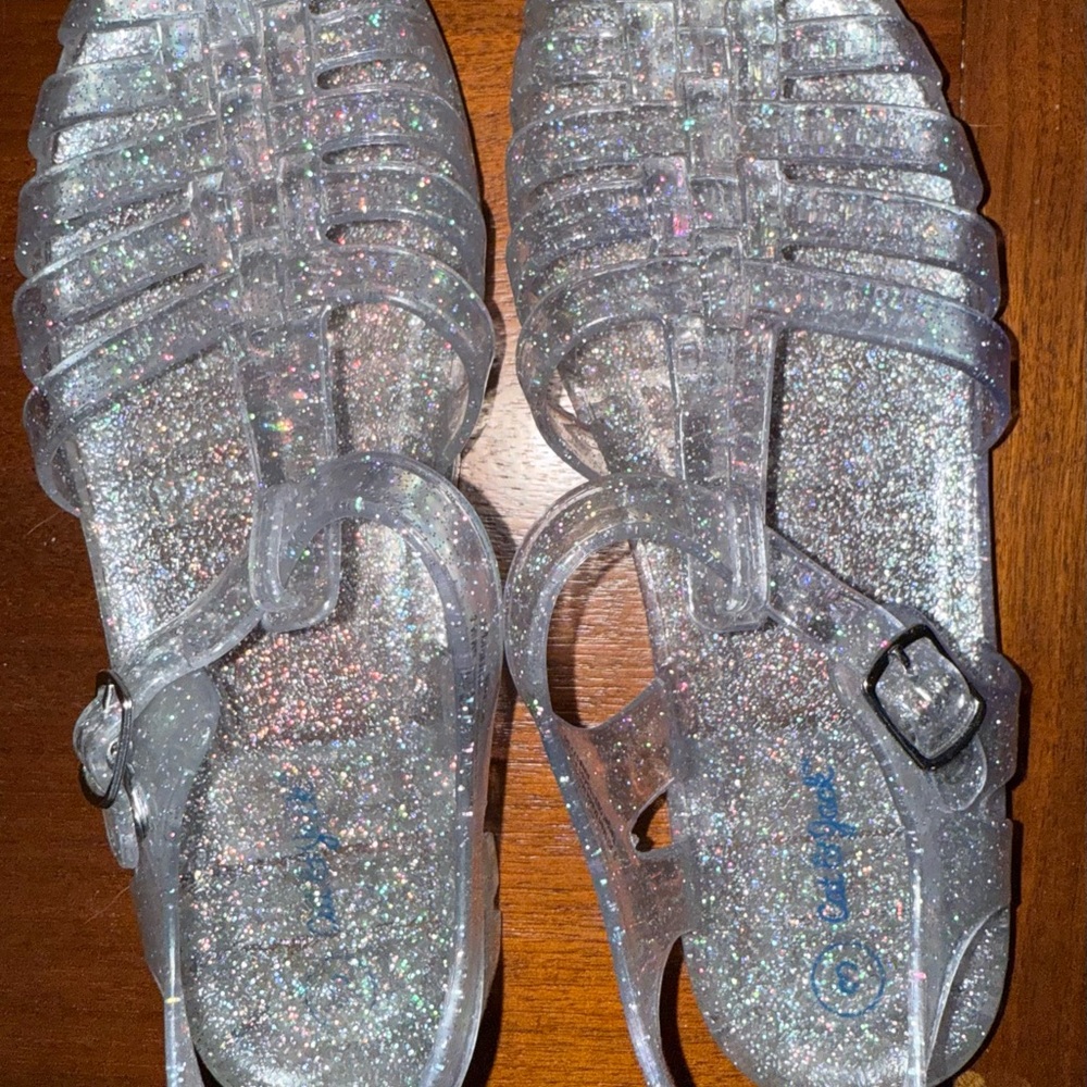 Kids Glitter Jelly Sandals